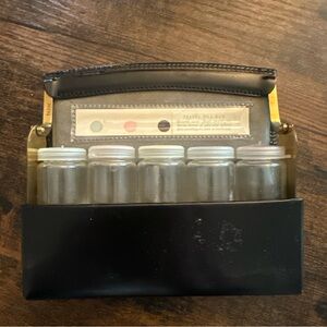 Black Travel Pill Box with Clear Containers